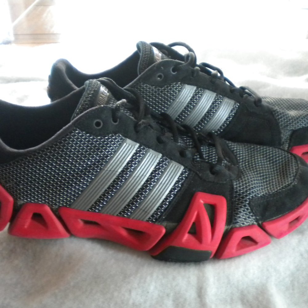 Adidas Black & Red with Silver 3 Stripe